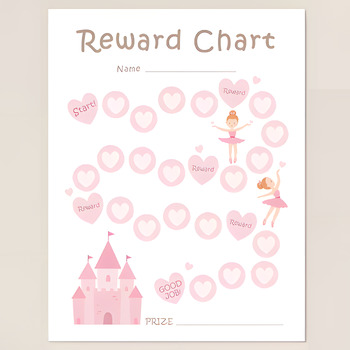 Princess Potty Reward Chart, Girl Behavior Chart, Chore Chart, Toddler ...
