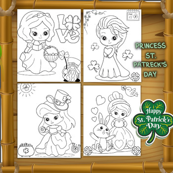 Preview of Princess St Patricks Day Coloring Pages