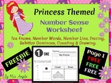 Princess Themed Daily Number Sense Worksheet #1 FREEBIE!!