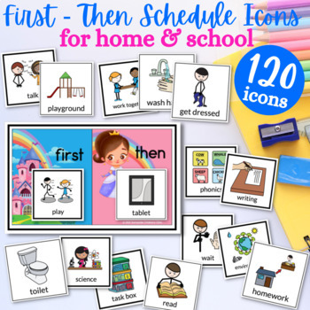 Princess Token Board Reward Chart with First Then Schedule | TPT