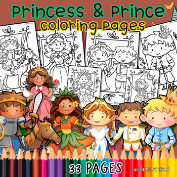 My Prince & Princess Coloring Book For girls and boys