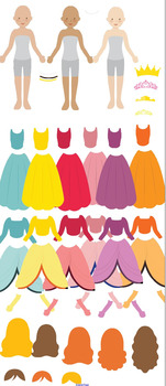 Preview of Princess clipart interactive notebook