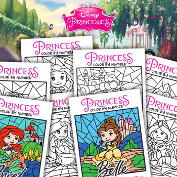 Preview of Princess color by number for Kids