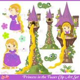 Princess in the Tower Rapunzel Clip Art Set
