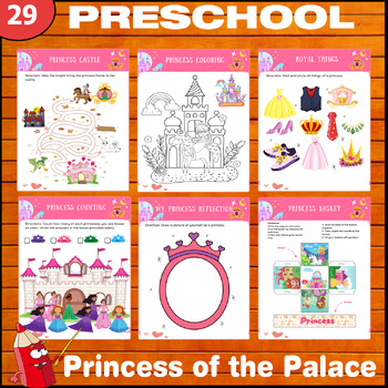 Preview of Princess of the palace activity : Preschool Workbook basic activity for Games...