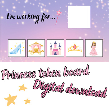 Preview of Princess token board, token board, token boards, aba, rbt, bcba