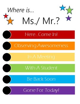Preview of Principal Door Sign (editable and fillable resource)