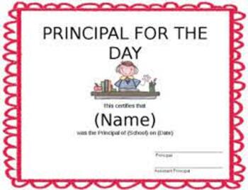 Preview of Principal For A Day Packet & Certificate. Editable & Fillable Templates