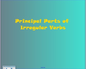 Preview of Principal Parts of Irregular Verbs