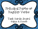 Principal Parts of Regular Verbs Task Cards, Board Game, a