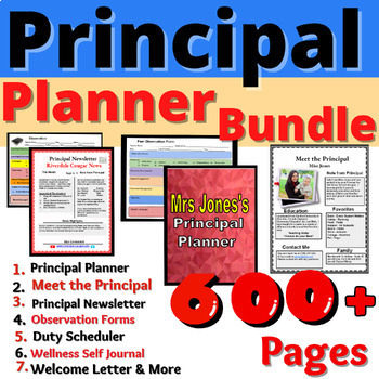 Preview of Principal Planner Bundle Resource Activities Forms Newsletters Observations