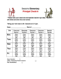 Principal Student Progress Sheet