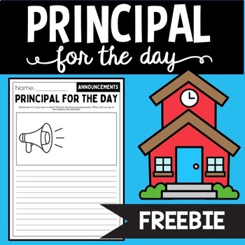 Preview of Principal for the Day Creative Writing FREEBIE