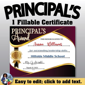 Preview of Principal's Certificate