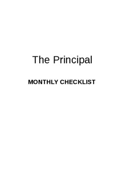 Preview of Principal's Monthly Checklist for 12 months - Editable Clickable Links