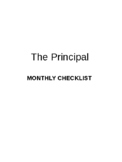 Principal's Monthly Checklist for 12 months - Editable Cli
