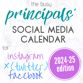 Preview of Principal's Social Media Calendar - 365 Inspiring Posts for IG, FB, Twitter