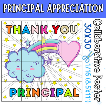 Preview of Principals Appreciation Day Coloring Bulletin Board Collaborative Poster