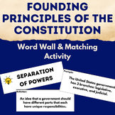 Principles of the Constitution Word Wall and Matching Activity