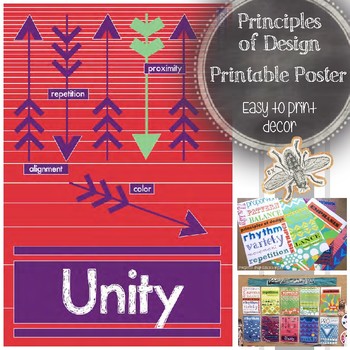 Preview of Unity, Principles of Design Printable Poster, Your Visual Art Classroom Decor