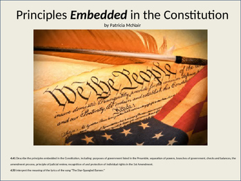 Preview of Principles Embedded in Constitution w/Test (CCSS 4.41, 4.50)