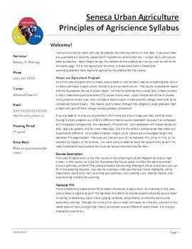 Preview of Principles of Agriculture AgriScience Syllabus