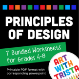 Principles of Design Art Worksheets - 7 Worksheets, 7 Slid