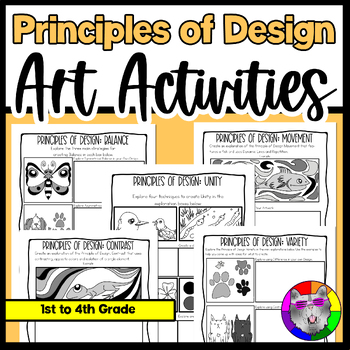 Preview of Principles of Design Art Lessons, Worksheets, Activities for Primary, Elementary