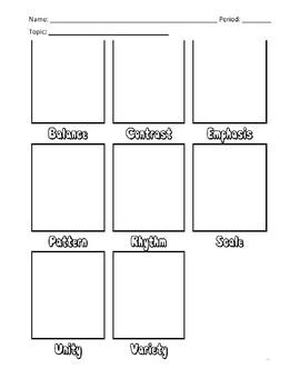 Principles of Design Chart by Art and Organize | TPT