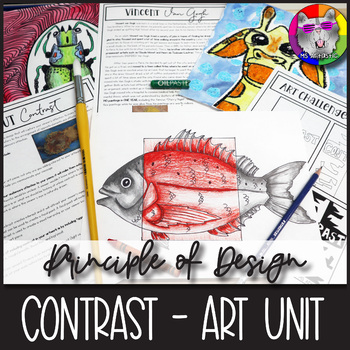 Preview of Principles of Design Contrast Art Lessons, Activities, Worksheets, Art Projects