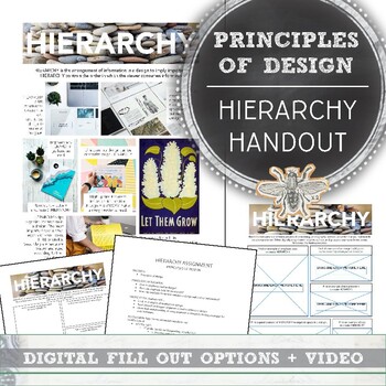 Preview of Middle, High School Digital Art Design Principles of Design, Hierarchy Worksheet