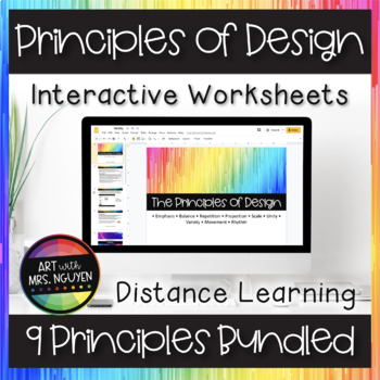 Preview of Principles of Design Interactive Google Slide Worksheet Bundle Distance Learning