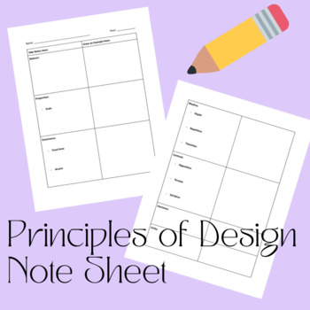 Preview of Principles of Design Note Sheet
