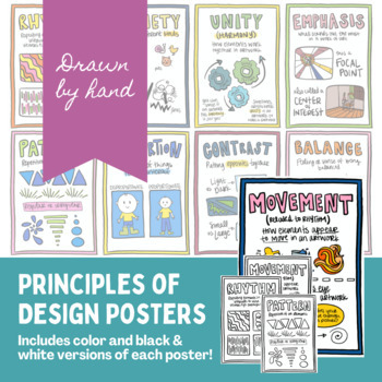 Preview of Principles of Design - Posters, Worksheets, Word Wall