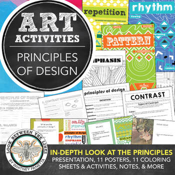 Preview of Principles of Design Presentation, Coloring Pages, Posters Art Lesson, Art Class