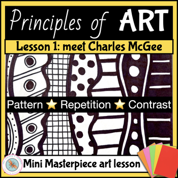 Preview of Principles of Design for PATTERN and CONTRAST one day art lesson 4th - 7th grade