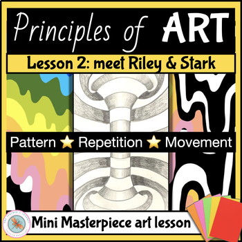 Preview of Principles of Design for PATTERN and MOVEMENT one day OP ART lesson 4th - 7th