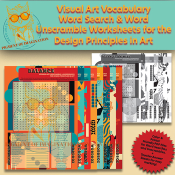 Preview of Principles of Design in Art WordSearch Unscramble Bundle