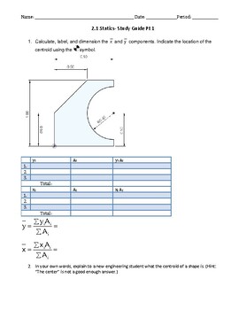 Preview of Principles of Engineering Unit 2.1 Study Guide- Statics