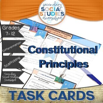 Preview of Principles of Government Activity Differentiated Task Cards and Notes