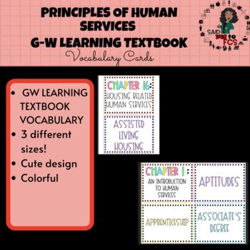 Preview of Principles of Human Services Vocabulary Cards- WORD WALL
