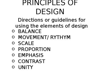 Principles Of Interior Design Power Point And Guided Notes
