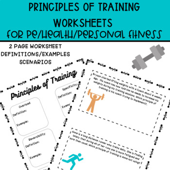 Preview of Principles of Training Definitions Worksheet with Answer Key
