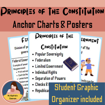 Preview of Principles of the Constitution Anchor Charts & Posters| Graphic Organizer