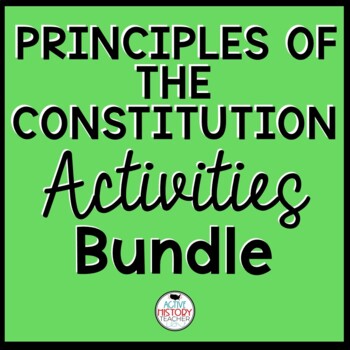 Preview of Principles of the Constitution Activities Worksheets Images Bundle
