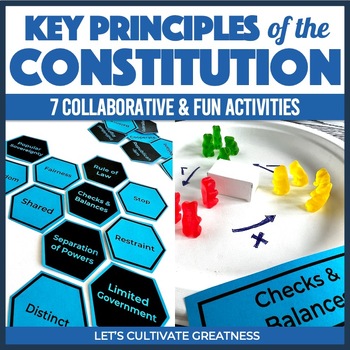 Preview of 7 Principles of the Constitution Activity with PPT Card Sorts Notes