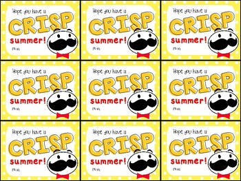 Preview of Pringles End of Year Gift Tag- Hope you have a CRISP summer!