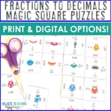 Print AND Digital Converting Fractions to Decimals Activit
