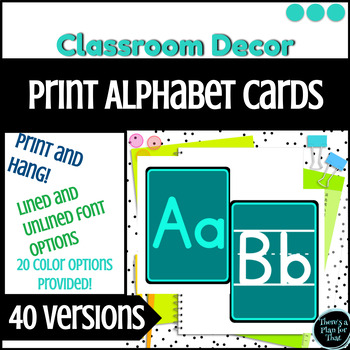 Preview of Print Alphabet Posters- Classroom Decor