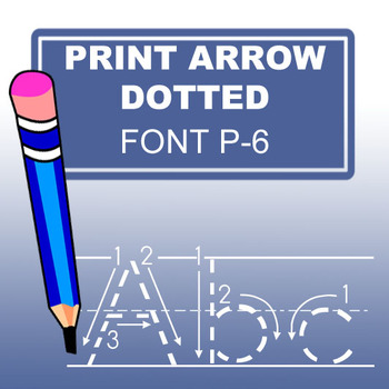 Preview of Print Arrow Dotted Font